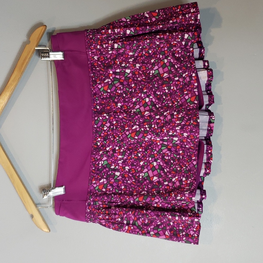 Lululemon Time To Shine Skirt Paradise Camo Skort Regal Plum Pink Green Womens 8